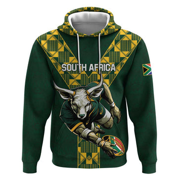Custom South Africa 2024 Rugby Hoodie Go Springboks Protea Pattern LT01