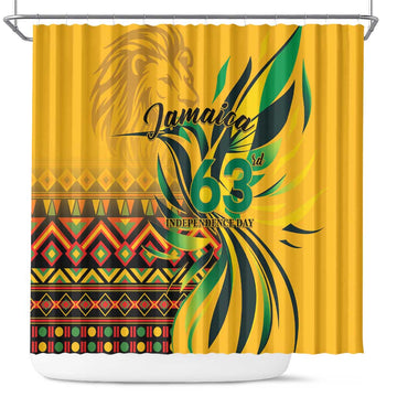 Jamaica Independence Day 1962 Shower Curtain Jumieka Streamertail Reggae Pattern LT01
