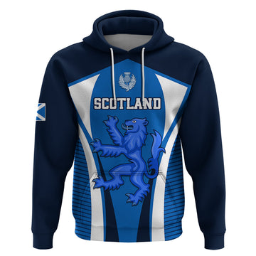 Custom Scotland Rugby Hoodie Thistle With Scottish Lion LT01