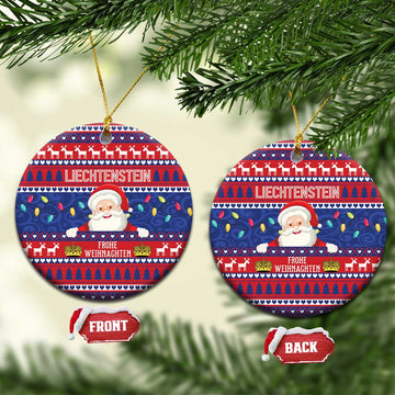 Liechtenstein Christmas Ceramic Ornament Frohe Weihnachten Der Weihnachtsmann LT01