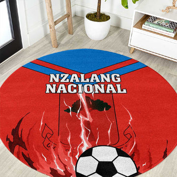 Support Nzalang Nacional - Equatorial Guinea Football Round Carpet LT01