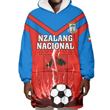 Support Nzalang Nacional - Equatorial Guinea Football Wearable Blanket Hoodie LT01