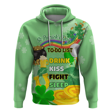 Saint Patrick Day Hoodie Shamrock To Do List LT01