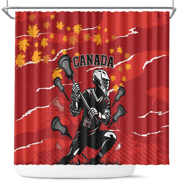 Canada Lacrosse Shower Curtain National Summer Sport LT01