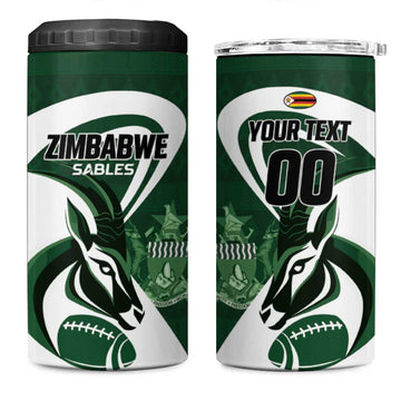 Custom Rugby Zimbabwe 4 in 1 Can Cooler Tumbler Sables Is The Champion LT01