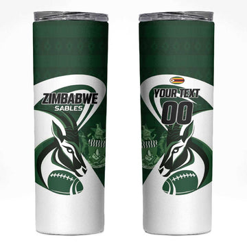 Custom Rugby Zimbabwe Skinny Tumbler Sables Is The Champion LT01
