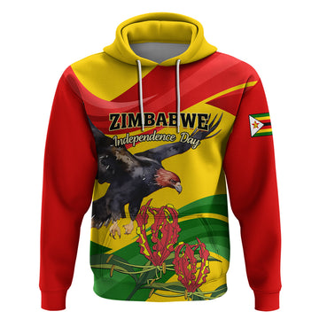 Zimbabwe Independence Day Hoodie Chapungu Bird With Flame Lily LT01