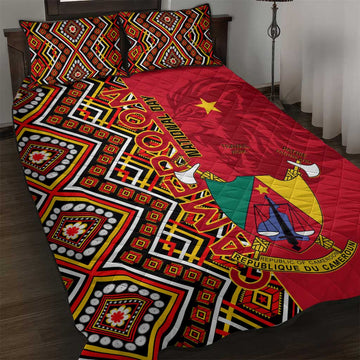 Cameroon National Day Quilt Bed Set Cameroun Coat Of Arms Ankara Pattern LT01