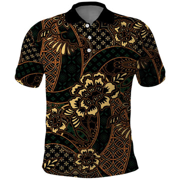 Indonesian Batik Pattern Vintage Brown Polo Shirt LT01