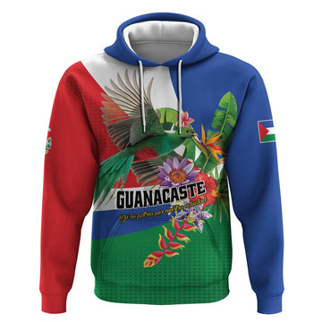 Costa Rica Guanacaste Day Hoodie Resplendent Quetzal Tropical Flowers LT01
