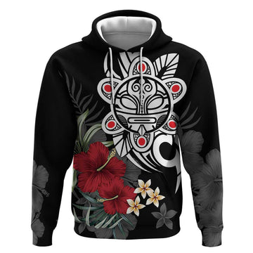 Taino Sun Tribal Hoodie Tropical Hibiscus LT01