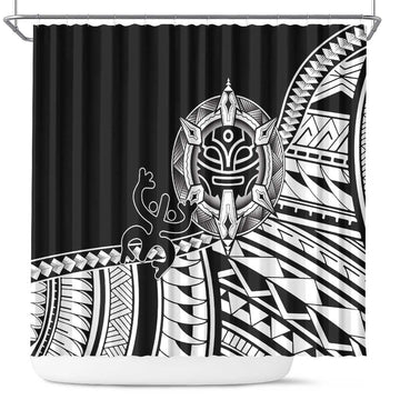 Taino Sun Traditional Tattoo Shower Curtain Polynesian Pattern LT01