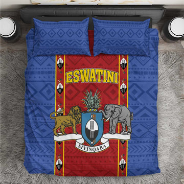 Eswatini African Pattern Bedding Set Swaziland Shield Siyinqaba LT01