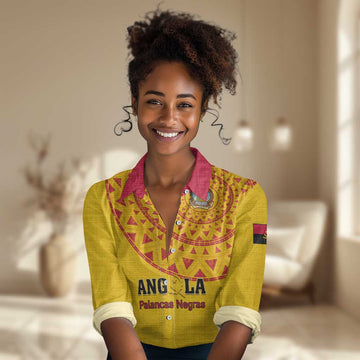 Support Palancas Negras - Yellow Angola Football Women Casual Shirt LT01