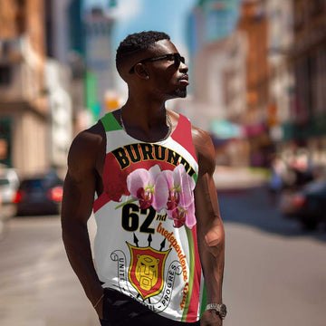 Personalized Burundi Independence Day Men Tank Top Coat Of Arms Bujumbura Flower LT01