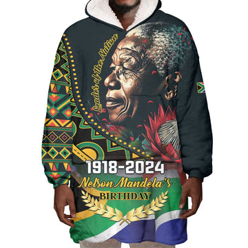 Nelson Mandela Birthday Wearable Blanket Hoodie Leader of the Nation LT01