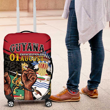 Guyana Emancipation Day Luggage Cover Jaguar Skin Pattern LT01