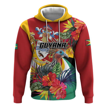 Personalized Guyana Canje Pheasant Hoodie Tropical Flowers LT01