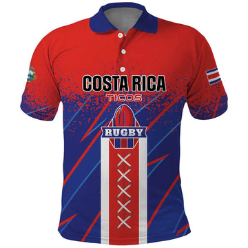Custom Costa Rica Rugby Polo Shirt Ticos Go Champions LT01