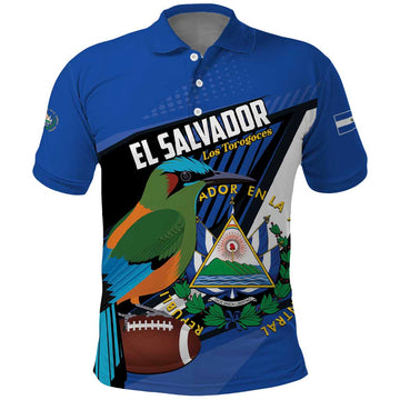 Custom El Salvador Rugby Polo Shirt Los Torogoces Go Champions LT01