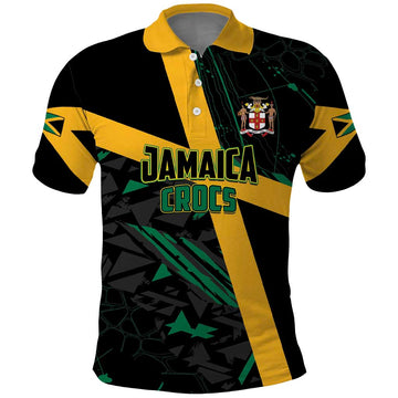 Custom Rugby Jamaica Crocs Polo Shirt Cool Runnings on Grass LT01