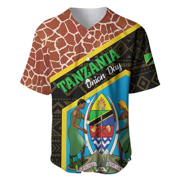 Tanzania Union Day 2024 Baseball Jersey Uhuru na Umoja Giraffe Pattern LT01