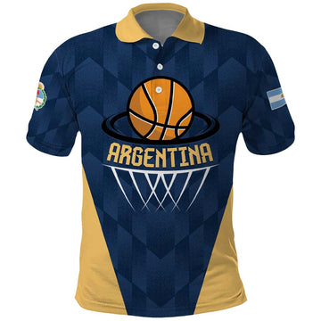 Argentina Basketball Custom Polo Shirt Go El Alma Argentina LT01