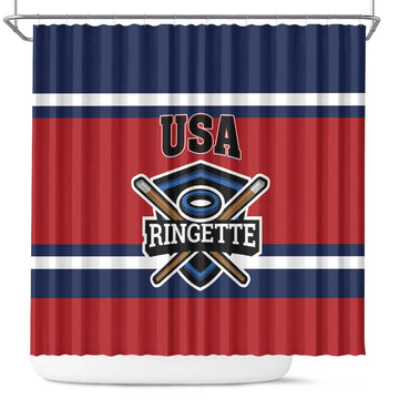 USA 2025 Ringette Shower Curtain Go Champion Team Ringette USA LT01