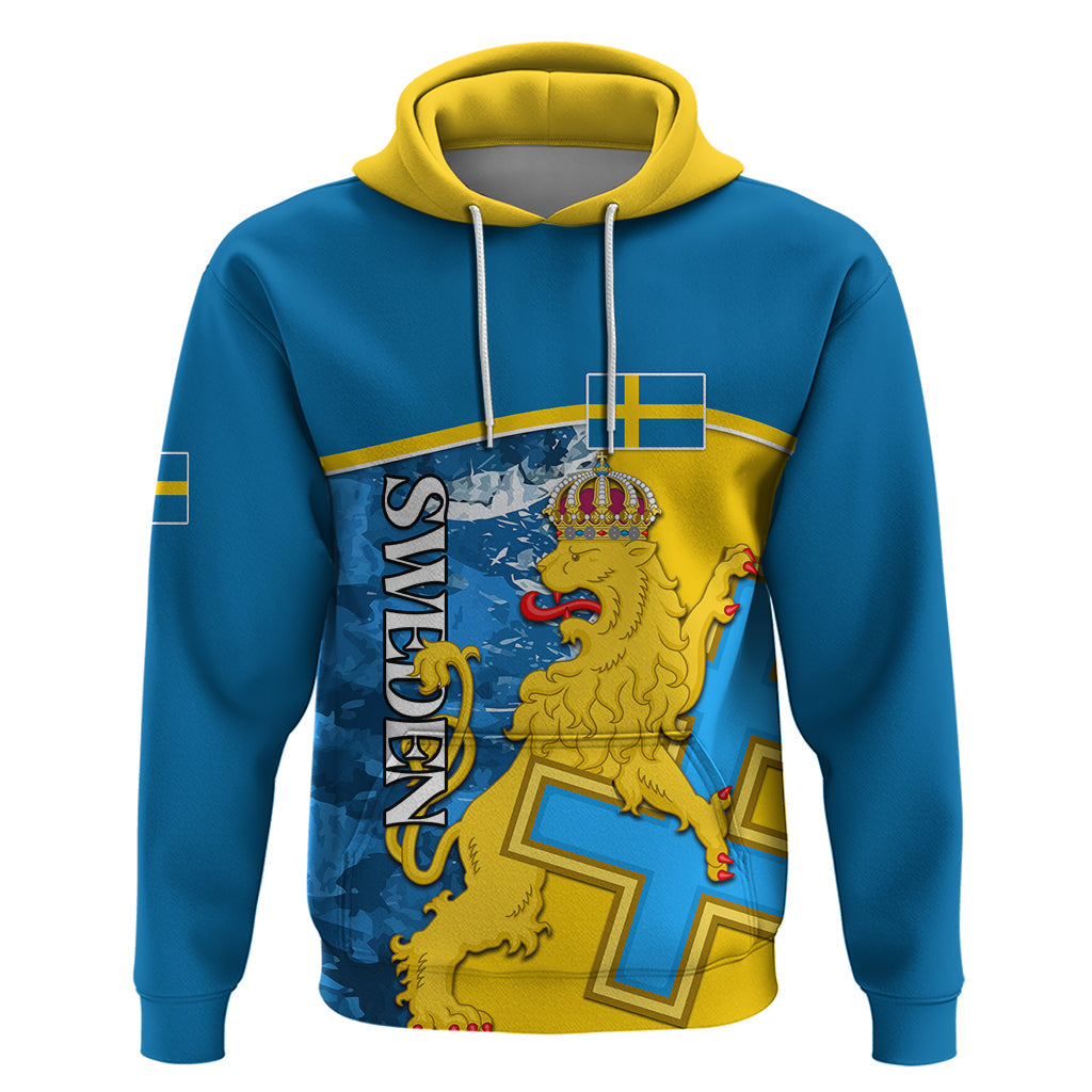 Custom Sweden Hoodie Swedish Lion With Coat Of Arms LT01