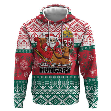 Personalized Hungary Christmas Hoodie Magyarorszag Boldog Karacsonyt LT01