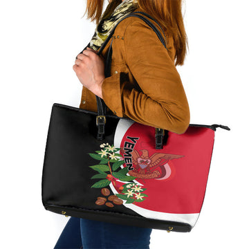 Yemen Unification Day 2024 Leather Tote Bag May 22 Unity Day Flag Style LT01