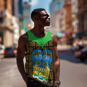 Sierra Leone Independence Day 2024 Men Tank Top Happy 63rd Anniversary African Pattern LT01