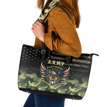 ARMY Birthday 2024 Leather Tote Bag US 249th Anniversary LT01