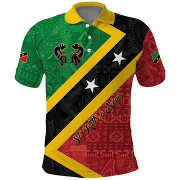 Personalized Saint Kitts and Nevis Culturama Polo Shirt African Pattern LT01