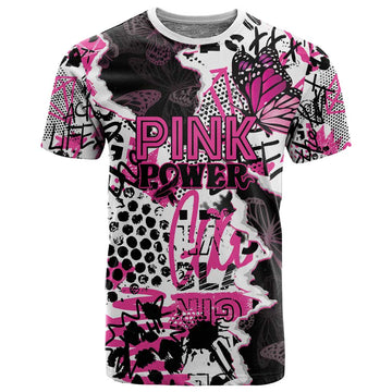 Personalized Pink Power Graffiti T shirt Breast Cancer Awareness LT01