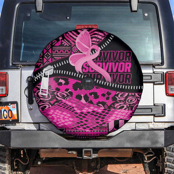 Pink Ribbon Animals Skin African Mixed Spare Tire Cover Zipper Stylized LT01