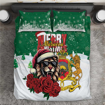 Morocco Christmas Bedding Set Santa Lion With Rose Xmas Vibe LT01