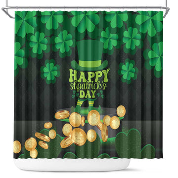Ireland St Patrick's Day Shower Curtain Irish Shamrocks Leprechaun LT01