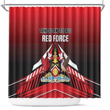 Custom Cricket Trinidad and Tobago Red Force Shower Curtain Go Champion LT01