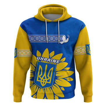 Ukraine Hoodie Ukrainian Coat Of Arms With Sunflower LT01