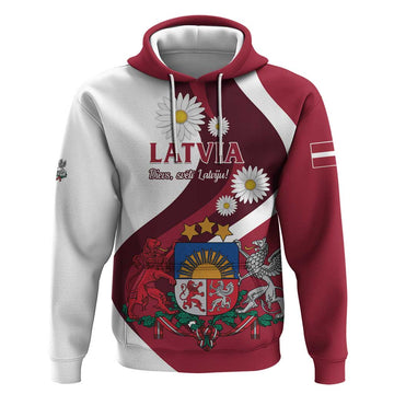 Personalized Latvia Hoodie Dievs sveti Latviju LT01