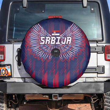 Serbia Sport Fan Jersey Spare Tire Cover Eagle Wings with Sporty Stripes Style LT03