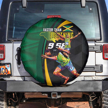 Jamaican Pride Spare Tire Cover 9.58 Seconds-Faster Than Lightning LT03