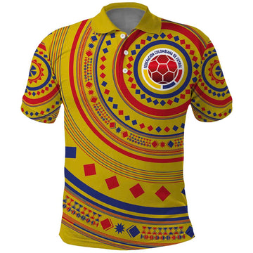 Custom Colombia Football Polo Shirt Sporty Vueltiao Hat LT03