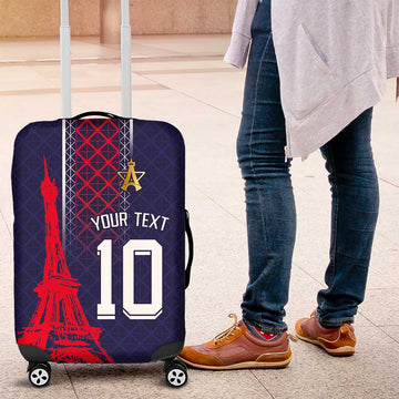 Custom Midnight Navy Football Luggage Cover Paris Architectural Heritage Style LT03