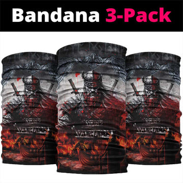 Viking Valhalla Neck Gaiter Norseman and Burning Battlefield LT03