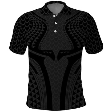 Hawaiian Kakau Art Tattoos Aquaman Style Polo Shirt Black Version LT03