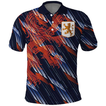 Custom Netherlands Lion Football Polo Shirt Sporty Style LT03