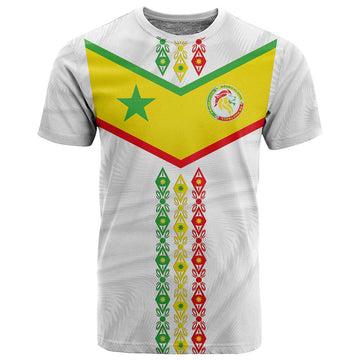Custom Senegal Football T shirt Tricolor African Stripes Motif Sporty Style LT03