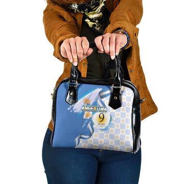 Argentina Independence Day Shoulder Handbag - Día de la Independencia Brush and Grunge Style LT03